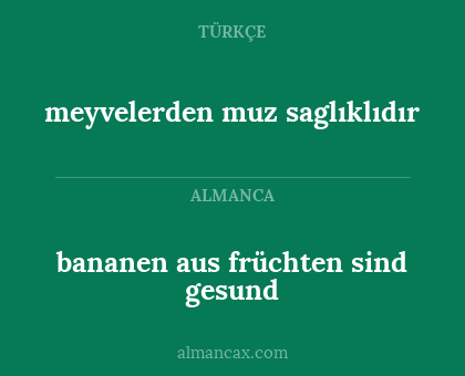 meyvelerden muz saglıklıdır - bananen aus früchten sind gesund