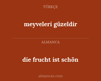 die frucht ist schön - meyveleri güzeldir