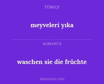 waschen sie die früchte - meyveleri yıka