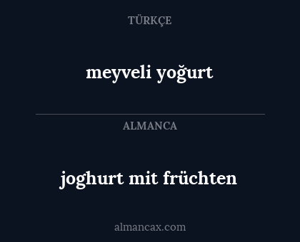joghurt mit früchten - meyveli yoğurt