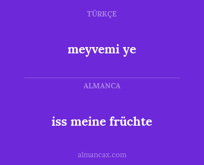 meyvemi ye - iss meine früchte