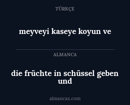 die früchte in schüssel geben und - meyveyi kaseye koyun ve