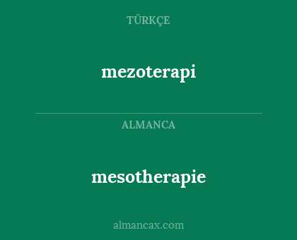 mesotherapie - mezoterapi