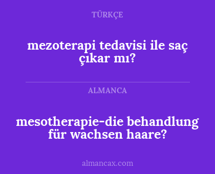 mezoterapi tedavisi ile saç çıkar mı? - mesotherapie-die behandlung für wachsen haare?