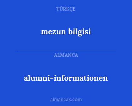 alumni-informationen - mezun bilgisi