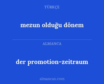 der promotion-zeitraum - mezun olduğu dönem