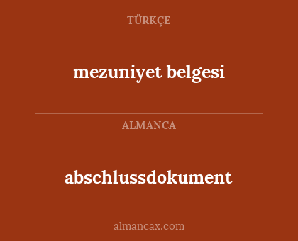 abschlussdokument - mezuniyet belgesi