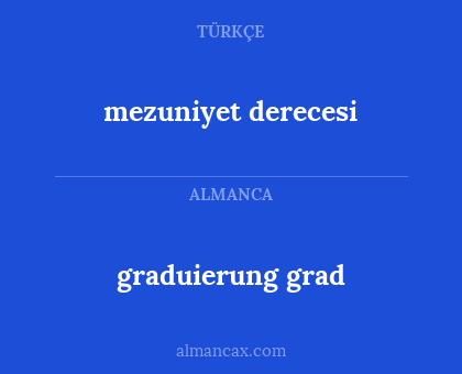 graduierung grad - mezuniyet derecesi