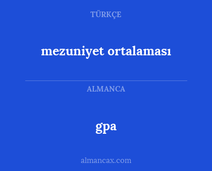 gpa - mezuniyet ortalaması