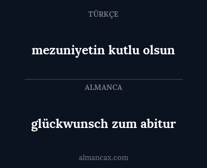 glückwunsch zum abitur - mezuniyetin kutlu olsun