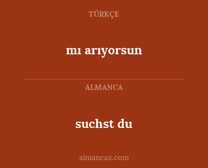 mı arıyorsun - suchst du