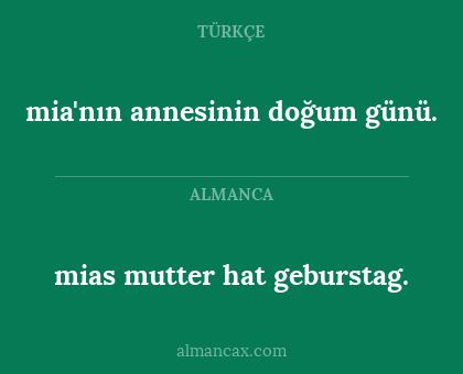 mia'nın annesinin doğum günü. - mias mutter hat geburstag.