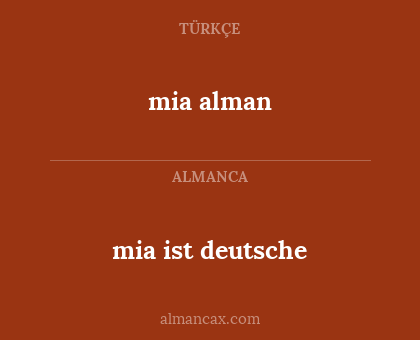 mia alman - mia ist deutsche