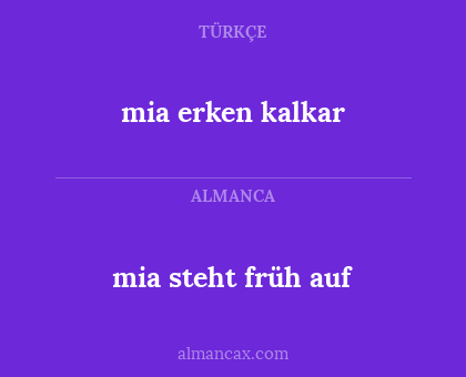 mia steht früh auf - mia erken kalkar