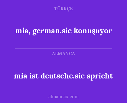 mia ist deutsche.sie spricht - mia, german.sie konuşuyor