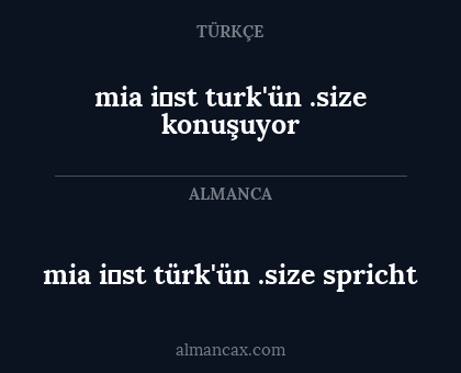 mia i̇st turk'ün .size konuşuyor - mia i̇st türk'ün .size spricht