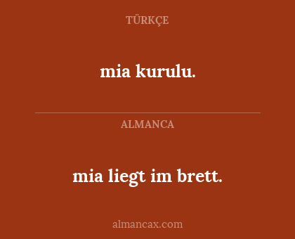mia kurulu. - mia liegt im brett.