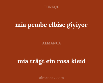 mia trägt ein rosa kleid - mia pembe elbise giyiyor