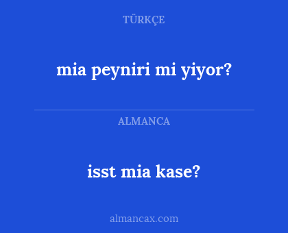 mia peyniri mi yiyor? - isst mia kase?