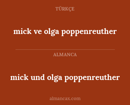 mick und olga poppenreuther - mick ve olga poppenreuther