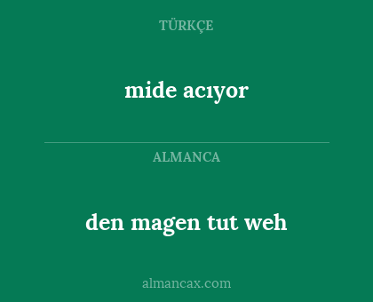 den magen tut weh - mide acıyor