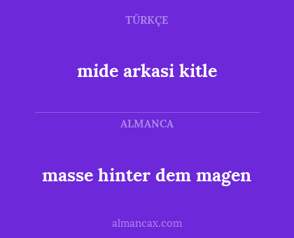 mide arkasi kitle - masse hinter dem magen
