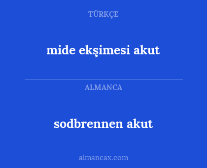 mide ekşimesi akut - sodbrennen akut
