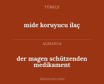 der magen schützenden medikament - mide koruyucu ilaç