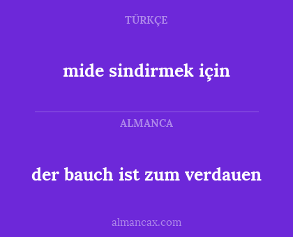 mide sindirmek için - der bauch ist zum verdauen