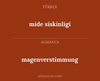 mide siskinligi - magenverstimmung