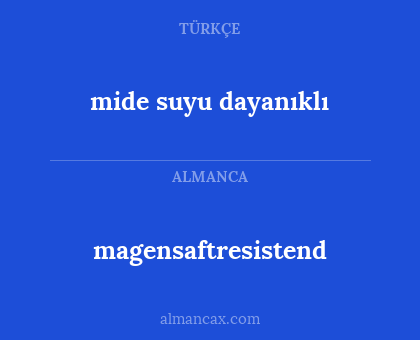 mide suyu dayanıklı - magensaftresistend