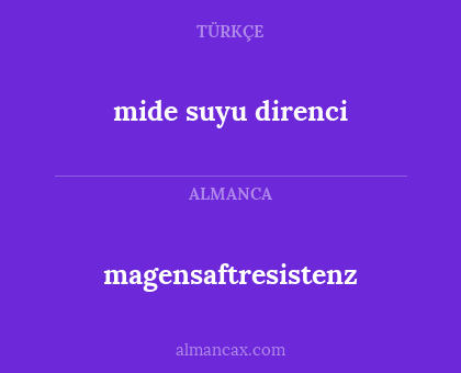 magensaftresistenz - mide suyu direnci