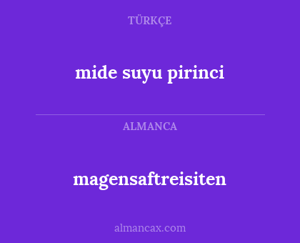 mide suyu pirinci - magensaftreisiten