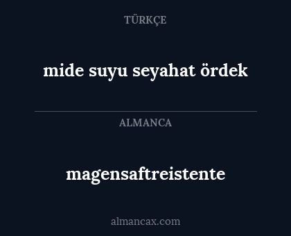 magensaftreistente - mide suyu seyahat ördek