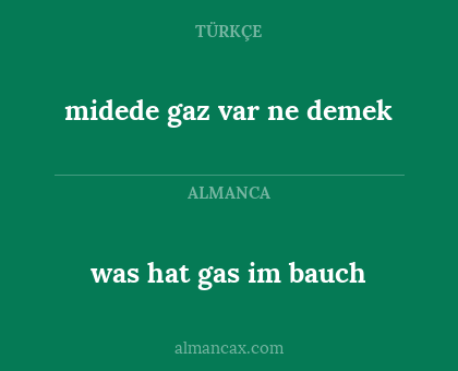 midede gaz var ne demek - was hat gas im bauch