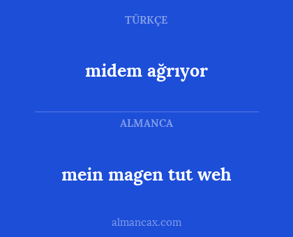 midem ağrıyor - mein magen tut weh