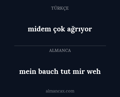 midem çok ağrıyor - mein bauch tut mir weh