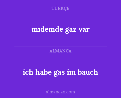 mıdemde gaz var - ich habe gas im bauch