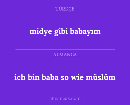 ich bin baba so wie müslüm - midye gibi babayım