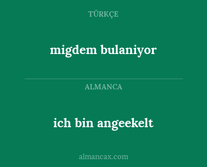 ich bin angeekelt - migdem bulaniyor