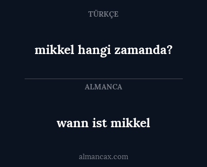 wann ist mikkel - mikkel hangi zamanda?