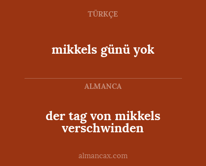 mikkels günü yok - der tag von mikkels verschwinden