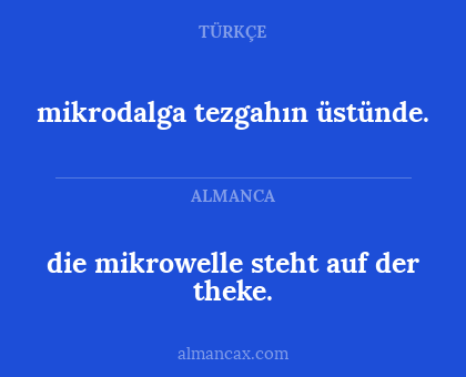 die mikrowelle steht auf der theke. - mikrodalga tezgahın üstünde.