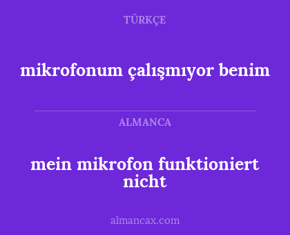 mein mikrofon funktioniert nicht - mikrofonum çalışmıyor benim