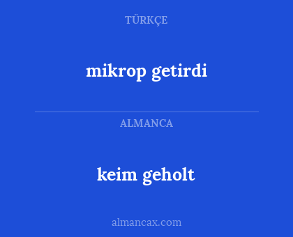 mikrop getirdi - keim geholt