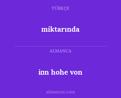 i̇n hohe von - miktarında