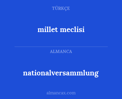 nationalversammlung - millet meclisi