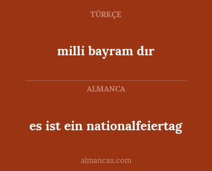milli bayram dır - es ist ein nationalfeiertag
