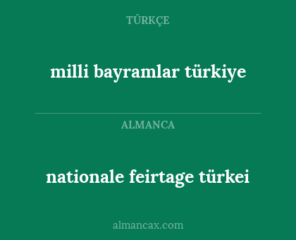 milli bayramlar türkiye - nationale feirtage türkei