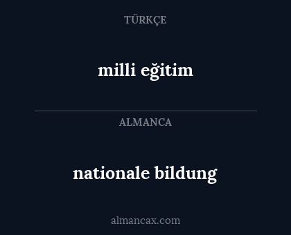 nationale bildung - milli eğitim